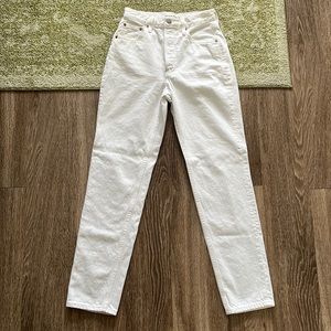 Aritzia Denim Forum High Waisted White Denim Jeans